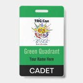 TAG Con 2022 - Green Quadrant - Cadet Abzeichen Ausweis (Rückseite)