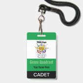 TAG Con 2022 - Green Quadrant - Cadet Abzeichen Ausweis (Rückseite mit Lanyard)