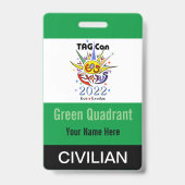 TAG Con 2022 - Grüner Quadrant - Ziviles Abzeichen Ausweis (Rückseite)