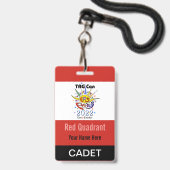 TAG Con 2022 - Roter Quadrant - Abzeichen Cadet Ausweis (Vorderseite mit Lanyard)