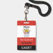 TAG Con 2022 - Roter Quadrant - Abzeichen Cadet Ausweis (Rückseite mit Lanyard)