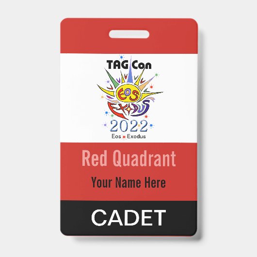 TAG Con 2022 - Roter Quadrant - Abzeichen Cadet Ausweis (Vorderseite)