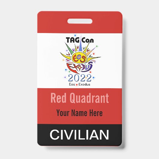 TAG Con 2022 - Roter Quadrant - Ziviles Abzeichen Ausweis (Vorderseite)