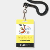 TAG Con 2023 - Gelber Quadrant - Abzeichen Cadet Ausweis (Rückseite mit Schlüsselband)