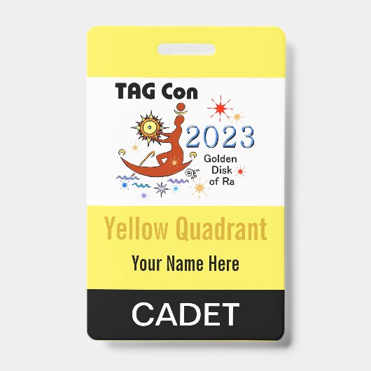 TAG Con 2023 - Gelber Quadrant - Abzeichen Cadet Ausweis (Vorderseite)