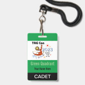 TAG Con 2023 - Green Quadrant - Cadet Abzeichen Ausweis (Vorderseite mit Lanyard)