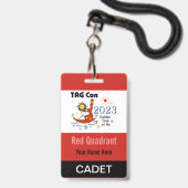 TAG Con 2023 - Red Quadrant - Cadet Abzeichen Ausweis (Vorderseite mit Lanyard)