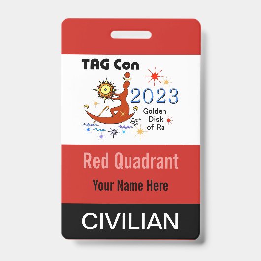 TAG Con 2023 - Roter Quadrant - Ziviles Abzeichen Ausweis (Vorderseite)