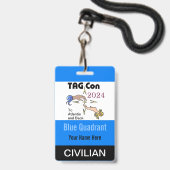 TAG Con 2024 - Blue Quadrant - Ziviles Abzeichen Ausweis (Vorderseite mit Lanyard)
