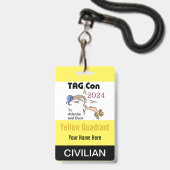 TAG Con 2024 - Gelber Quadrant - Ziviles Abzeichen Ausweis (Vorderseite mit Lanyard)