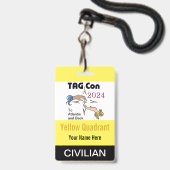 TAG Con 2024 - Gelber Quadrant - Ziviles Abzeichen Ausweis (Rückseite mit Lanyard)