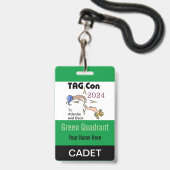 TAG Con 2024 - Green Quadrant - Cadet Abzeichen Ausweis (Vorderseite mit Schlüsselband)
