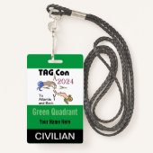 TAG Con 2024 - Grüner Quadrant - Ziviles Abzeichen Ausweis (Rückseite mit Schlüsselband)