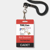TAG Con 2024 - Red Quadrant - Cadet Abzeichen Ausweis (Vorderseite mit Lanyard)