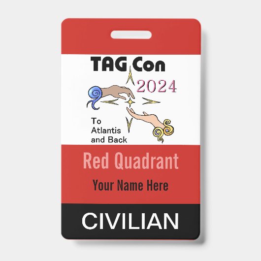 TAG Con 2024 - Roter Quadrant - Ziviles Abzeichen Ausweis (Vorderseite)