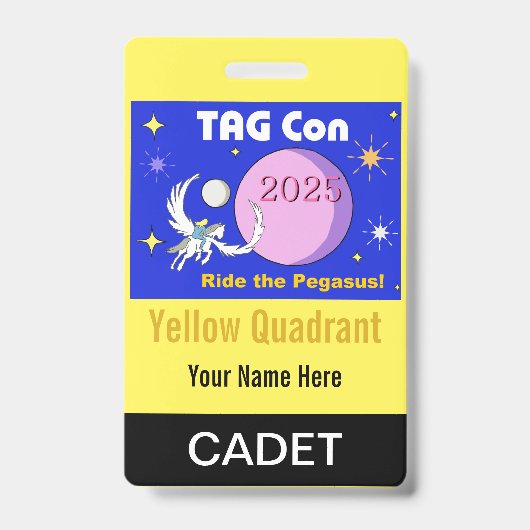 TAG Con 2025 - Gelber Quadrant - Abzeichen Cadet Ausweis (Vorderseite)