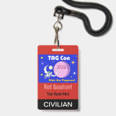 TAG Con 2025 - Roter Quadrant - Ziviles Abzeichen Ausweis (Rückseite mit Lanyard)