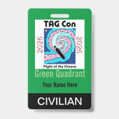 TAG Con 2026 - Green Quadrant - Civilian Badge Ausweis (Rückseite)