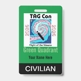 TAG Con 2026 - Green Quadrant - Civilian Badge Ausweis