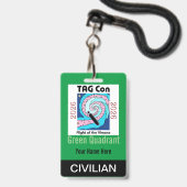 TAG Con 2026 - Grüner Quadrant - Zivilabzeichen Ausweis (Vorderseite mit Lanyard)