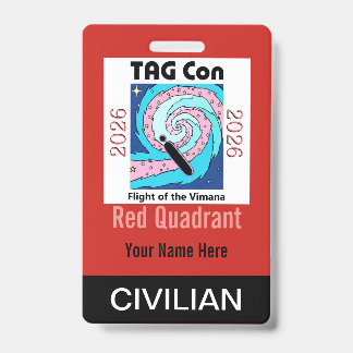 TAG Con 2026 - Red Quadrant - Civilian Badge Ausweis
