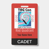 TAG Con 2026 - Roter Quadrant - Kadetten-Abzeichen Ausweis (Rückseite)