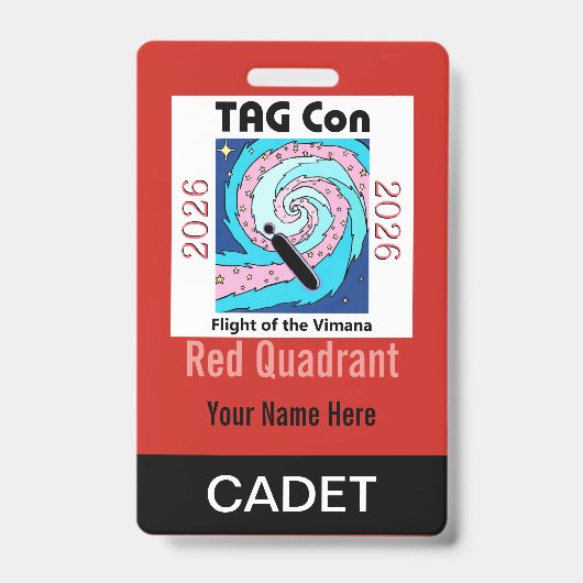 TAG Con 2026 - Roter Quadrant - Kadetten-Abzeichen Ausweis (Vorderseite)
