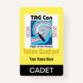TAG Con 2026 - Yellow Quadrant - Cadet Badge Ausweis (Rückseite)