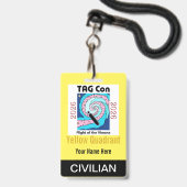 TAG Con 2026 - Yellow Quadrant - Civilian Badge Ausweis (Vorderseite mit Lanyard)