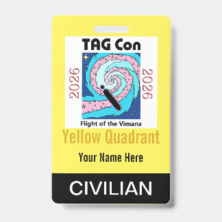 TAG Con 2026 - Yellow Quadrant - Civilian Badge Ausweis