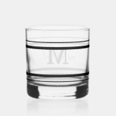 Tag dekorativ: schwarz-graue Monogramm-Väter Whiskyglas (Rückseite)