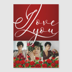 Tag, den ich liebe, roter Valentins- Fotocollage Magnetkarte