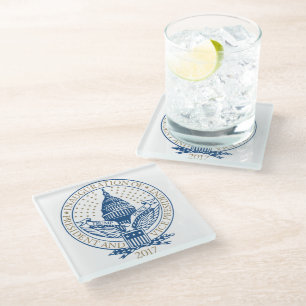 Tag der Amtseinführung 2017 Trump Pence Logo USA Glasuntersetzer