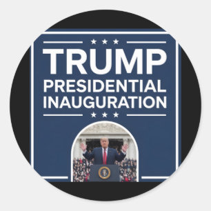 Tag der Amtseinführung 2025 - Donald Trump 47. Prä Runder Aufkleber