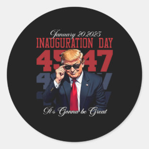 Tag der Amtseinführung 2025 Präsident Donald Trump Runder Aufkleber
