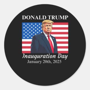 Tag der Amtseinführung Donald Trump 2025 Runder Aufkleber