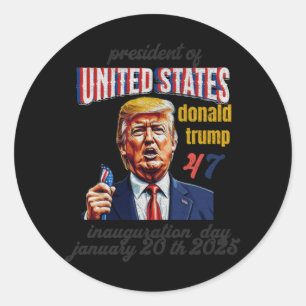 Tag der Amtseinführung Donald Trump Runder Aufkleber