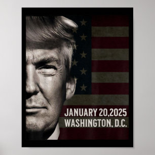Tag der Amtseinführung Trump Amerikanische Flagge Poster