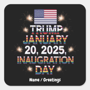 Tag der Amtseinführung Trumps 20. Januar 2025 Quadratischer Aufkleber