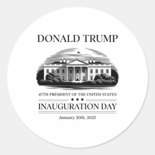 Tag der Amtseinführung von Donald Trump 2025 6 Runder Aufkleber