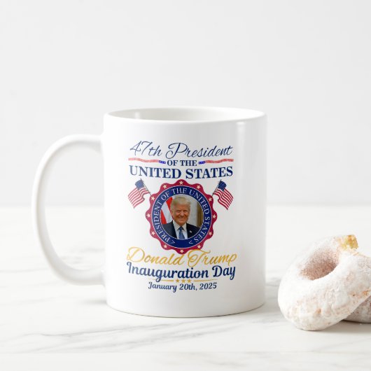 Tag der Amtseinführung von Präsident Donald Trump Kaffeetasse (Mit Donut)