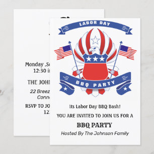 Tag der Arbeit American Eagle BBQ-Party Einladung