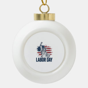Tag der Arbeit Denkmal der Freiheit Patriotischer  Keramik Kugel-Ornament