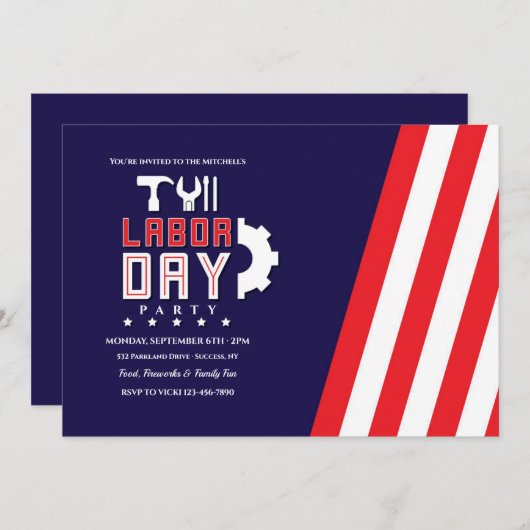 Tag der Arbeit Einladung (Vorne/Hinten)