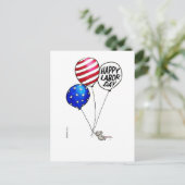 Tag der Arbeit - fliegende Maus mit Ballons. Postkarte (Stehend Vorderseite)