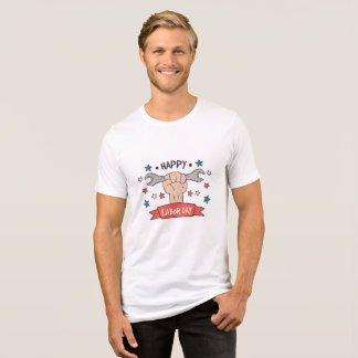 Tag der Arbeit Grafik-Abzeichen Farbdesign Tri-Blend Shirt