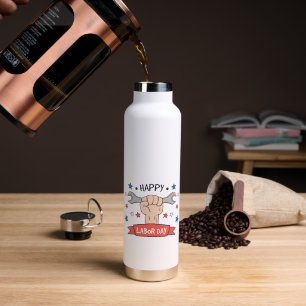 Tag der Arbeit Grafik-Abzeichen Farbdesign Trinkflasche