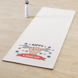 Tag der Arbeit Grafik-Abzeichen Farbdesign Yogamatte