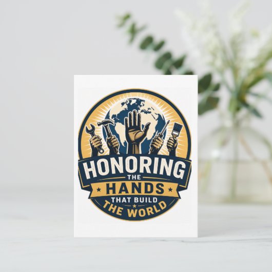 Tag der Arbeit  Postkarte (Stehend Vorderseite)