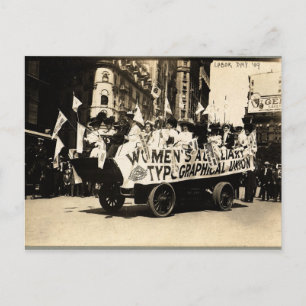 Tag der Arbeit Umzug New York 1909 Wagen Frauenwah Postkarte